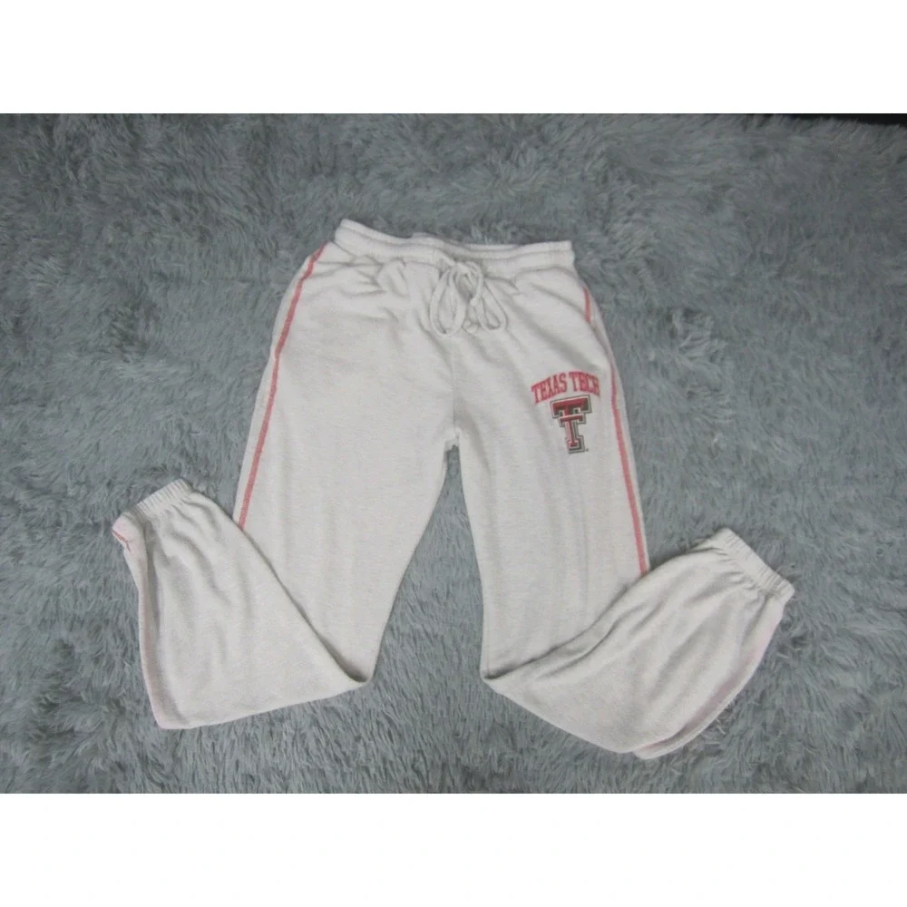 Texas Tech Sweatpants Adult Small Gray Pull On Soft Cotton w/Pockets Red Raiders